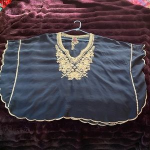 Johnny Was navy blue poncho size M
